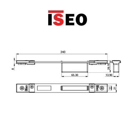 Adjustable closed counterplate for Iseo central lock item 038631