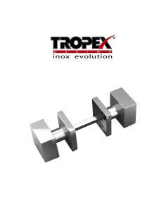 Pomolo quadro spostato accoppiato 354 Tropex Ø 50 Acciaio inox satinato art. 2Q0326694SP