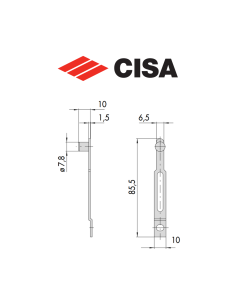 Pair of controls for closing extensions with external rods Cisa item 0644200