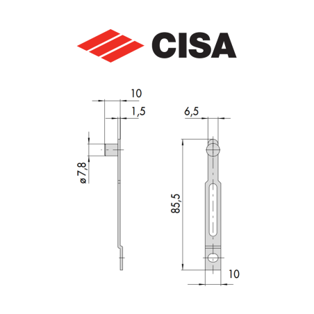 Pair of controls for closing extensions with external rods Cisa item 0644200