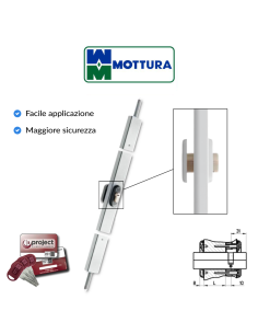 Mottura vertical band lock height 2.5 m White art. 32.592