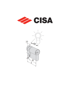 Cisa Asix European profile half cylinder 50 mm (30+10) art. 0E30402012