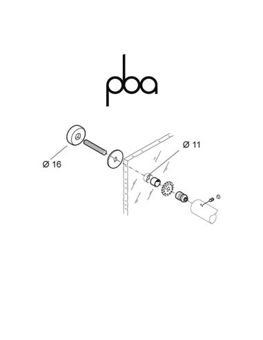 FIX.025.000I PBA - Single through-glass fixing kit | Program: 200P - 200