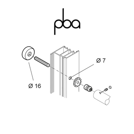 FIX.120.000I PBA - Single through fixing kit for wood, aluminium, PVC | Programme: 200P - 200
