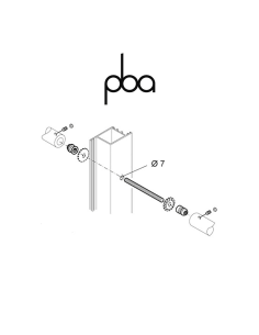 FIX.720.000I.B2 PBA - Opposite fixing kit for wood, aluminium, PVC | Program: 200P - 200