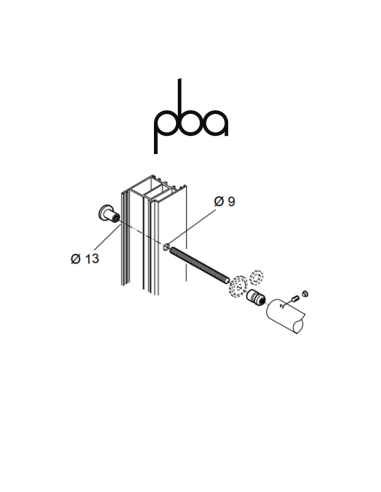 FIX.110.000D.81 PBA - Single through fixing kit for wood, aluminium, PVC | PVD programme