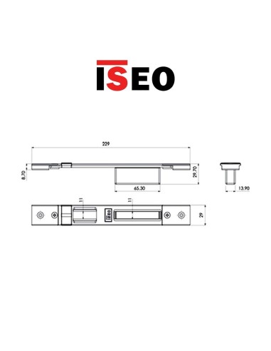 Adjustable closed counterplate for Iseo central lock item 038630