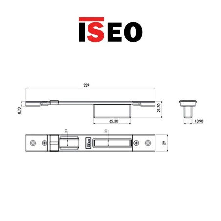 Adjustable closed counterplate for Iseo central lock item 038630