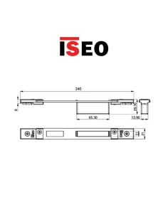 Adjustable closed counterplate for Iseo central lock item 038631 2