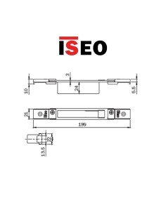 Adjustable closed counterplate for Iseo central lock item 0387011 2