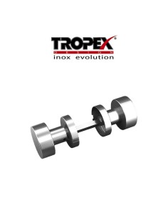 Pomolo accoppiato C98 Tropex Ø 50 Acciaio inox satinato art. 2102 2