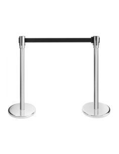 Pair of chromed steel spacer columns with 2 m black tape 2