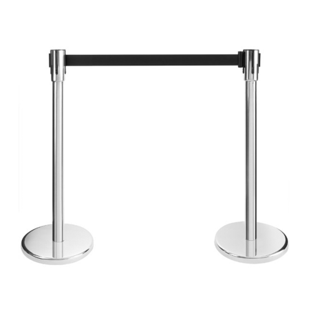 Pair of chromed steel spacer columns with 2 m black tape