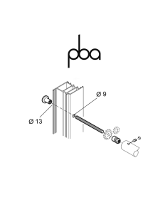 FIX.110.000D PBA - Kit di fissaggio singolo passante per legno, PVC, alluminio | Programma IT - YOD - 200Q - 200E - 200 2