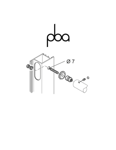 FIX.620.000I.B2 PBA - Kit di fissaggio singolo non passante per profilo tubolare | Programma: 200P - 200