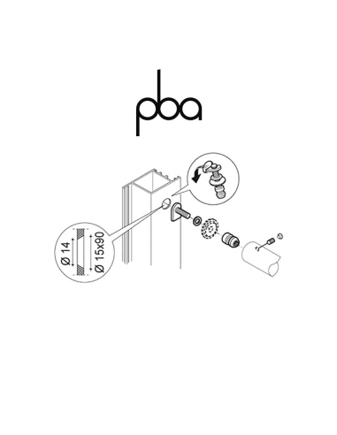 FIX.220.000I.B2 PBA - Kit di fissaggio singolo non passante per profilo tubolare | Programma: 200P - 200