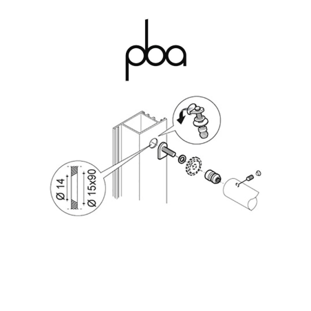 FIX.220.000I.B2 PBA - Single non-through fixing kit for tubular profile | Program: 200P - 200