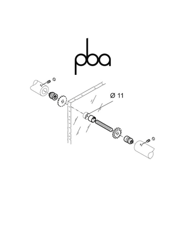 FIX.820.000I.B2 PBA - Kit di fissaggio contrapposto per vetro | Programma: 200P - 200