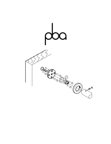 FIX.912.000D.81 PBA - Kit di fissaggio singolo non passante con rosetta per legno, PVC, alluminio, diametro Ø30 | Programma PVD
