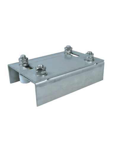 Piastra di guida regolabile a 4 rulli per cancelli scorrevoli Ibfm Inox art. 965