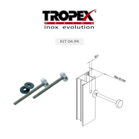 Maniglione Tropex A7I interasse 350 mm Acciaio inox laccato nero art. 3B30