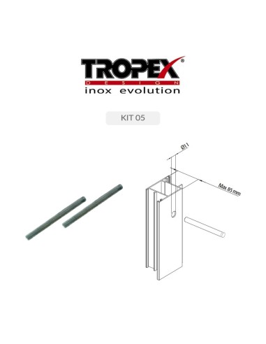 Maniglione Tropex A7I interasse 350 mm Acciaio inox laccato nero art. 3B30