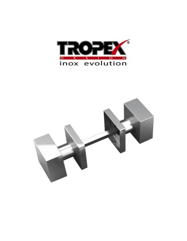 Pomolo quadro spostato accoppiato 354 Tropex Ø 50 Acciaio inox satinato art. 2Q0326694SP