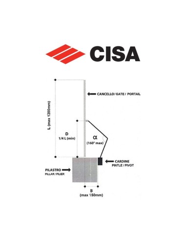 Compass arm for Cisa gate closer art. 0715505