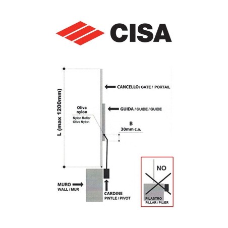 Sliding arm for Cisa gate closer item 0715506