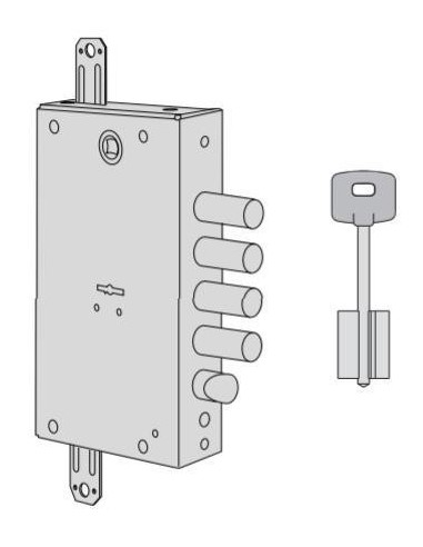 Serratura meccanica a doppia mappa Cisa entrata 64 serie B7515-28