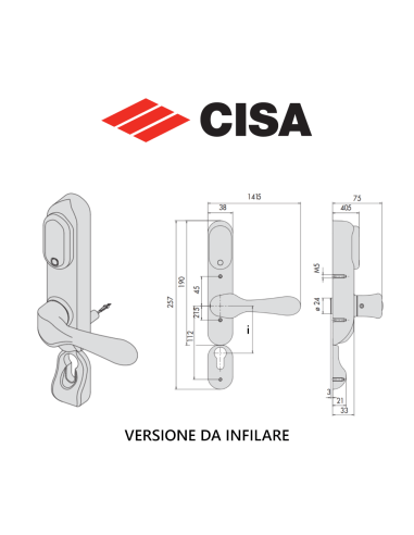 07074 Cisa - Electric handle for panic exit devices