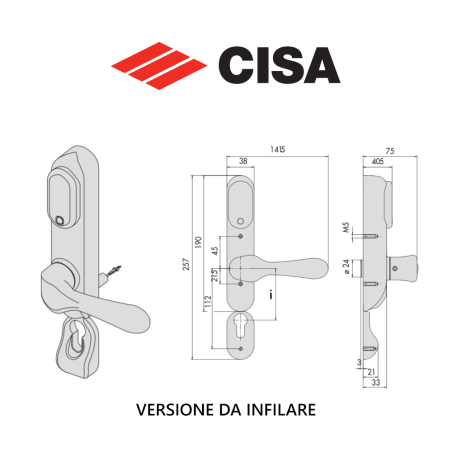 07074 Cisa - Electric handle for panic exit devices
