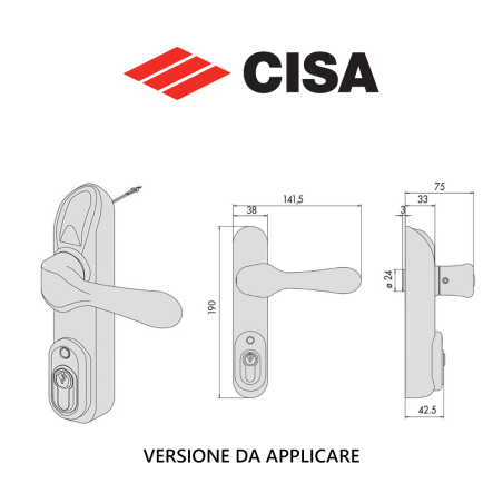 07074 Cisa - Electric handle for panic exit devices