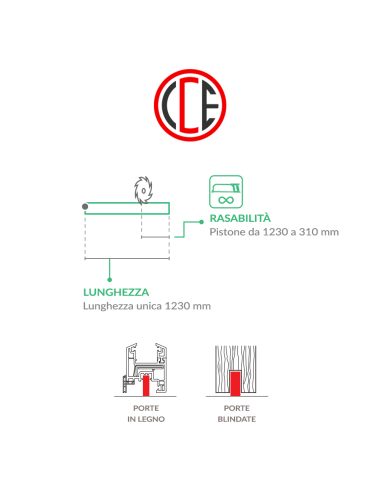 Antispiffero CCE One Size guarnizione sfilabile paraspiffero 13 × 28 mm lunghezza 1230 mm