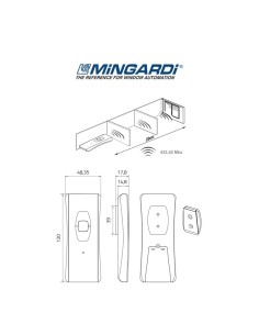 MR-T1 Mingardi - Single-channel remote control for controlling 1 opening or a group 2