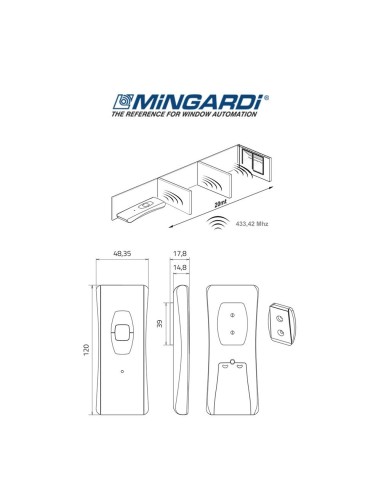 MR-T1 Mingardi - Single-channel remote control for controlling 1 opening or a group