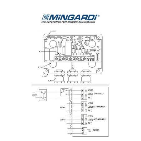 Centrale di comando per 2 motori Mingardi Bianca art. 2700171
