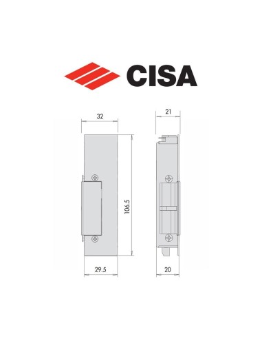 Electric strike with microswitch for Cisa locks art. 15200