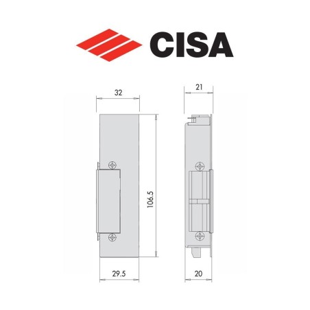 Electric strike with microswitch for Cisa locks art. 15200