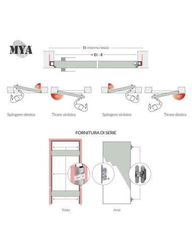 MYA Royal Pat - Porta filo muro battente reversibile per interni | Accessori per Infissi