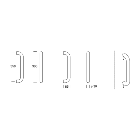 ATLANTA 30 Reguitti stainless steel door handle