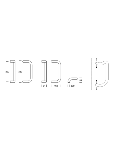 BILBAO Reguitti maniglione acciaio inox per porte