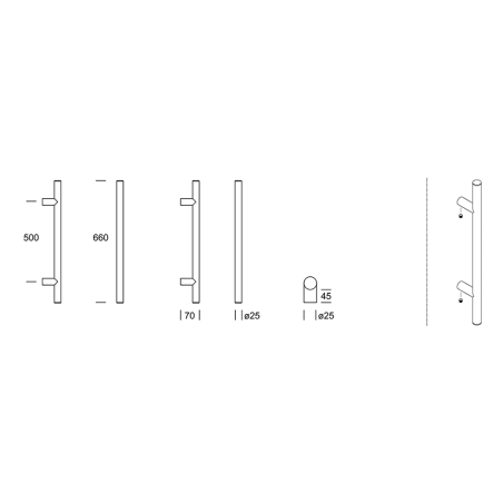 FRANKFURT 25 Reguitti stainless steel door handle