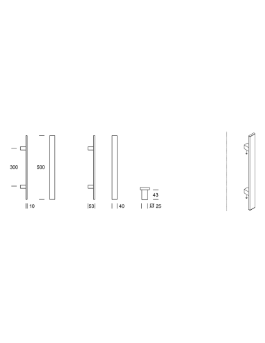 MIAMI Reguitti maniglione dritto acciaio inox per porte