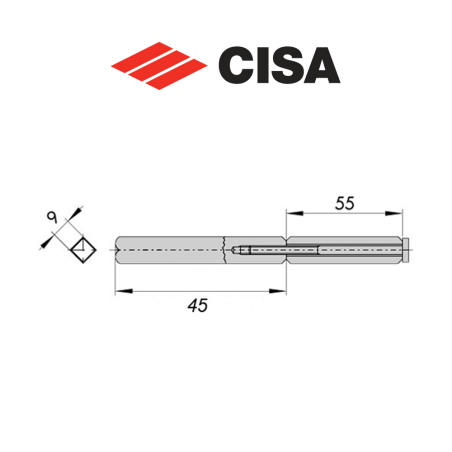 0708352 Cisa split handle square in steel