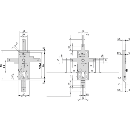 8234.4 Viro serratura corazzabile per basculante