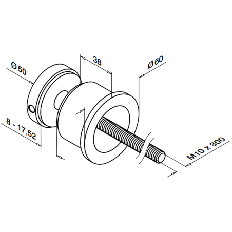 MOD 0744 Q-Railing glass adapter Easy Glass