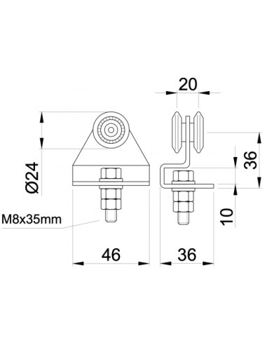 338/2 IBFM carrello in lamiera per portoni scorrevoli
