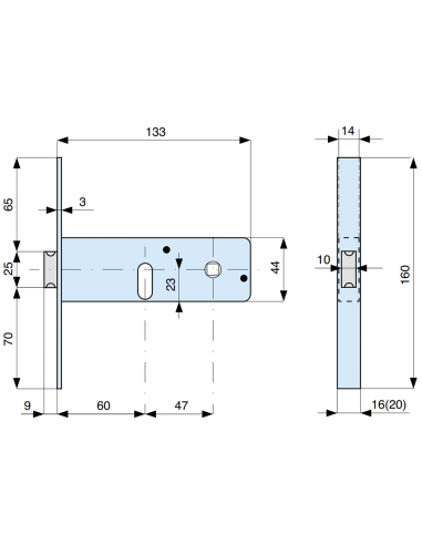 800602 MG serratura per porte in alluminio