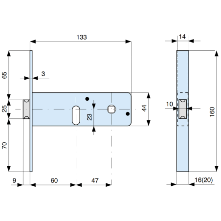 800602 MG lock for aluminum doors